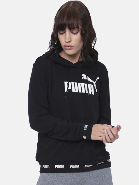 

Puma Women Black Printed Hooded Amplified Sweatshirt