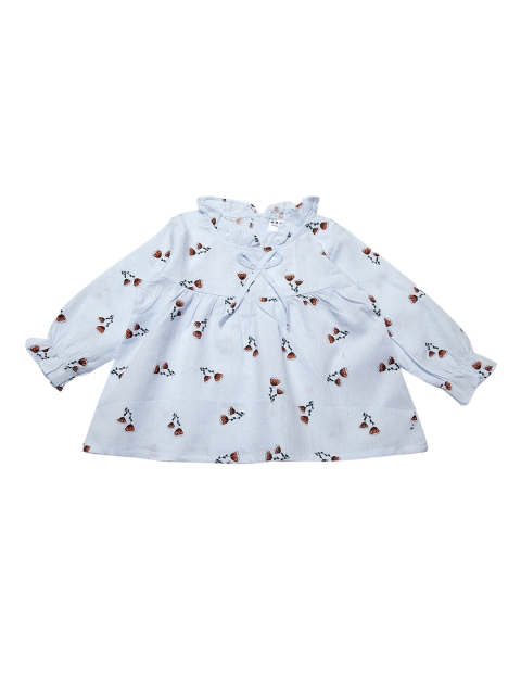 

J Style Girls Blue Floral Print Fit and Flare Dress
