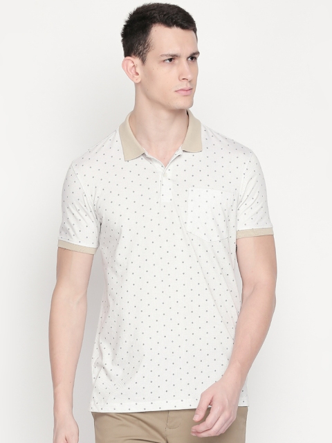

BYFORD by Pantaloons Men White Printed Polo Collar T-shirt