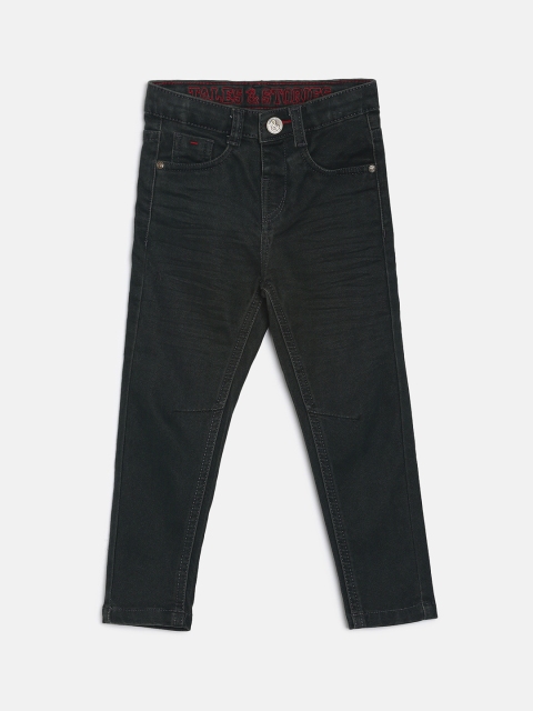 

TALES & STORIES Boys Olive Green Slim Fit Solid Regular Trousers