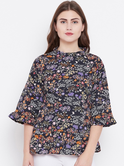

Toshee Women Navy Blue Floral Printed Top