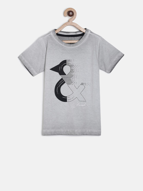 

TALES & STORIES Boys Grey Printed Round Neck T-shirt