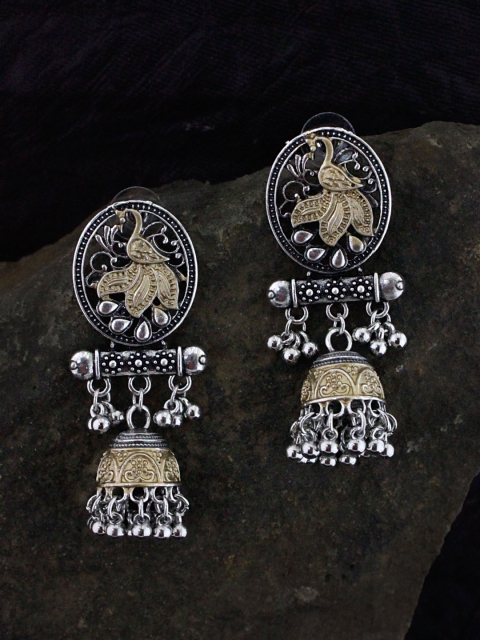 

Sia Art Jewellery Silver Plated Dome Shaped Jhumkas