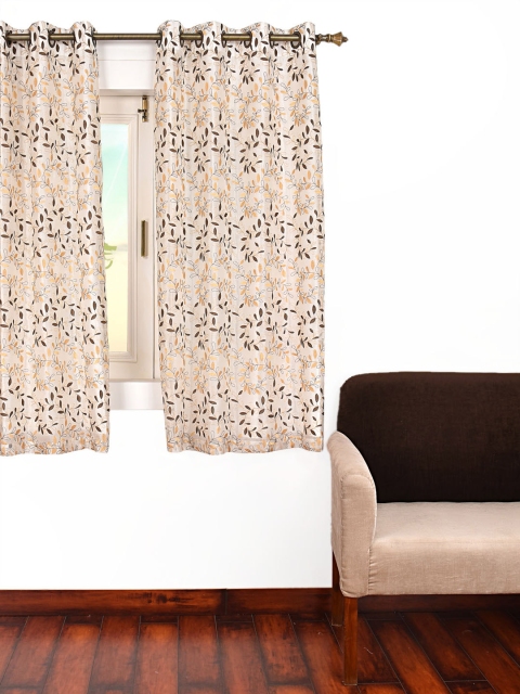 

Ariana Beige & Brown Single Black Out Window Curtain