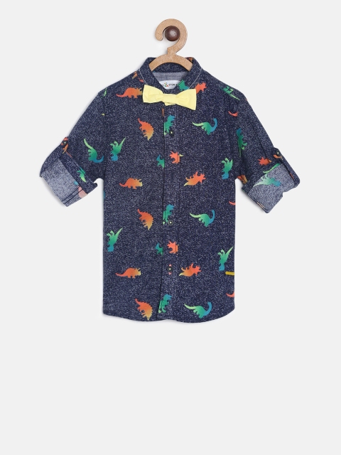 

TALES & STORIES Boys Navy Blue Regular Fit Printed Casual Shirt
