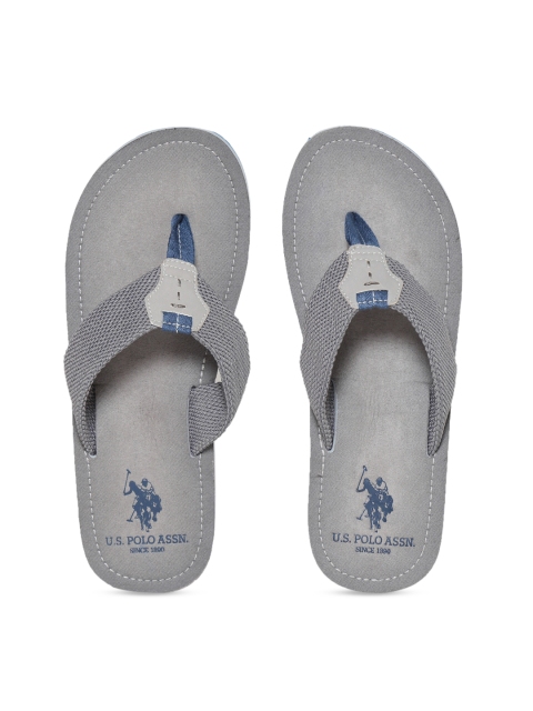 

U.S. Polo Assn. Men Grey Solid Thong Flip-Flops