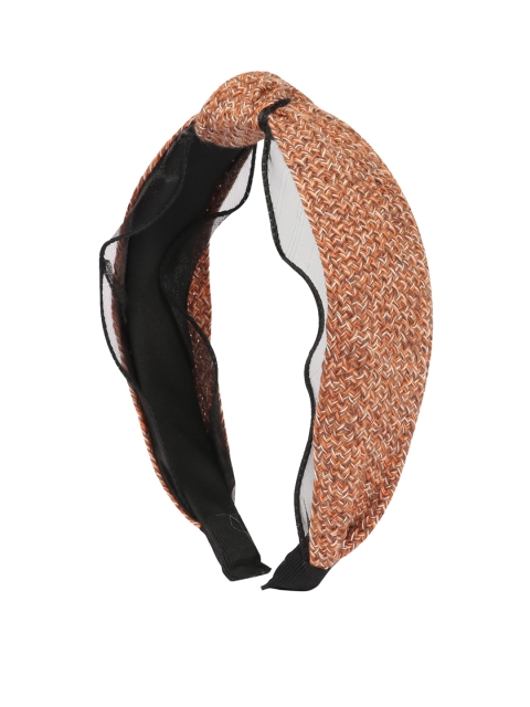 

The Magic Wand Girls Rust Red & Beige Knotted Self Design Hairband