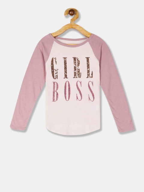 

The Childrens Place Girls Pink Printed Round Neck T-shirt