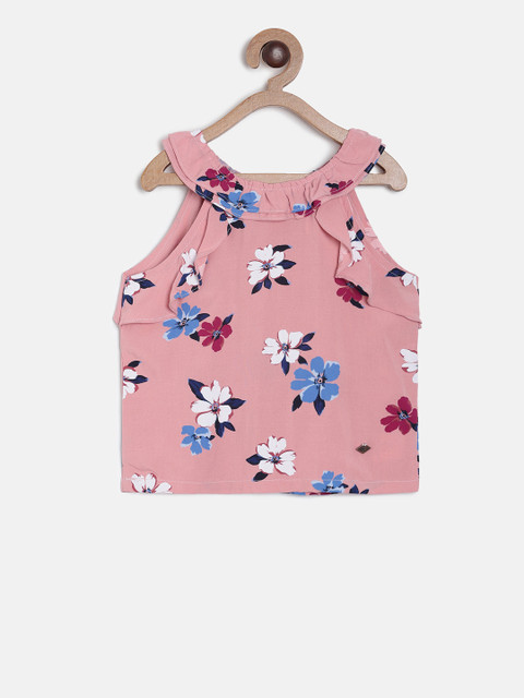 

TALES & STORIES Girls Pink Floral Printed Top