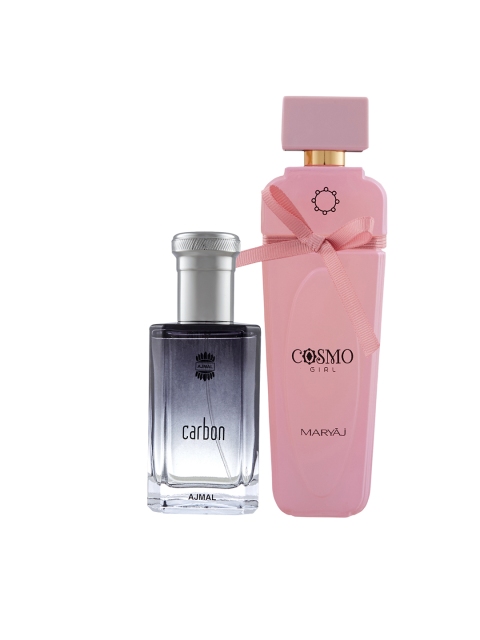 

Ajmal Unisex Set Of 2 Carbon & Maryaj Cosmogirl Eau De Parfum 100 ml, Black