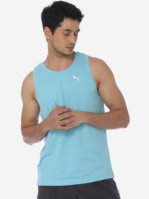 

one8 x PUMA Men Blue Self Design Round Neck T-shirt