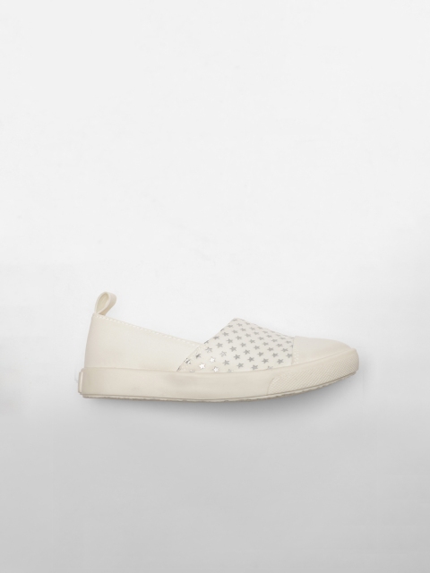 

CHARLES & KEITH Girls White Slip-On Sneakers