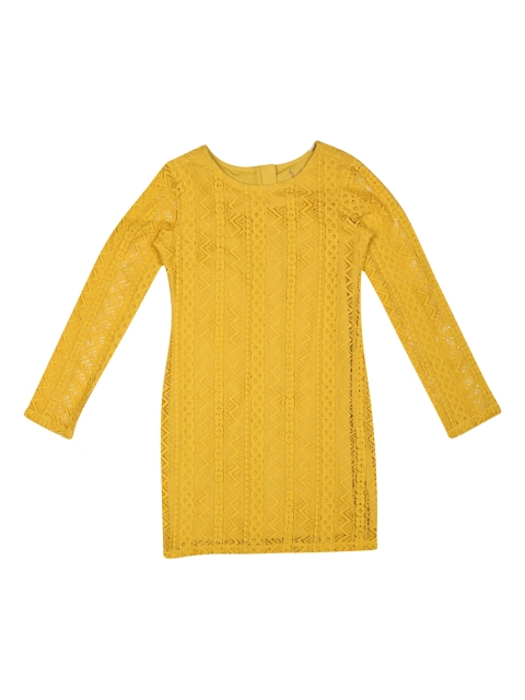 

Allen Solly Junior Girls Yellow Self Design Sheath Dress