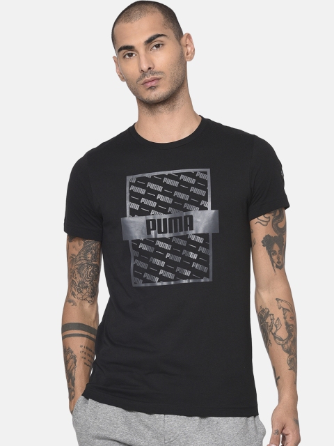 

Puma Men Black Printed Round Neck Optical T-shirt