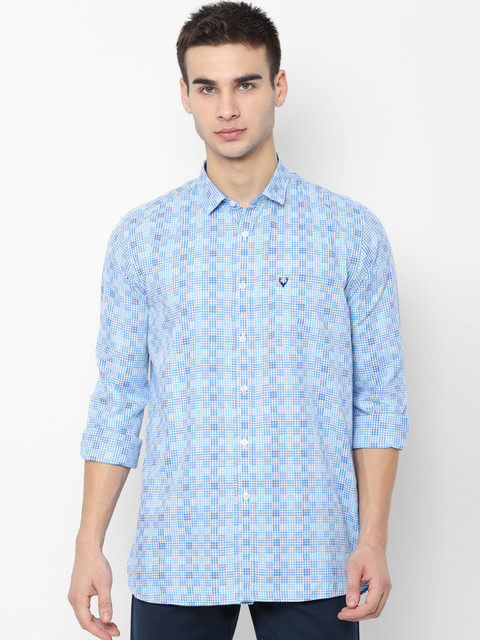 

Allen Solly Men Blue Slim Fit Checked Casual Shirt