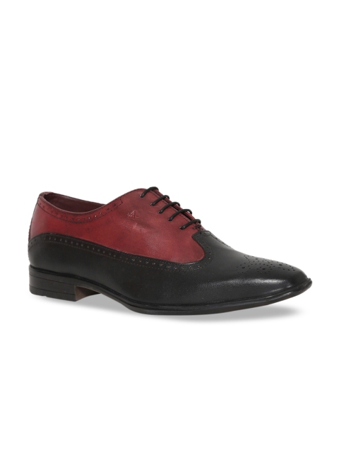 

Arrow Men Black & Burgundy Textured Formal Leather Denali Longwing Brogues
