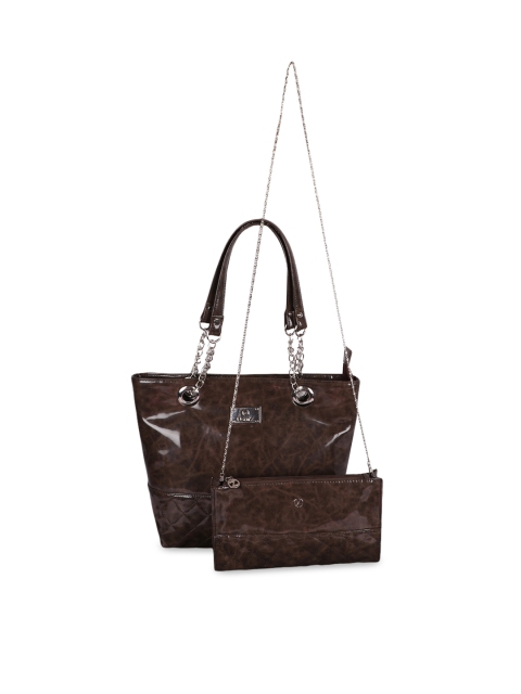 

OsaiZ Brown Solid Shoulder Bag