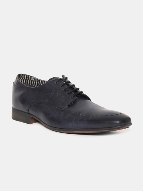 

Arrow Men Navy Blue Solid Formal Leather Evans Derbys