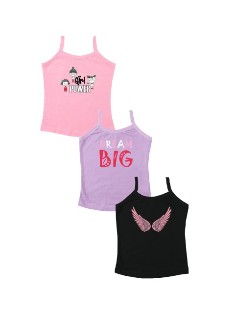 

You Got Plan B Girls Pack of 3 Printed Camisoles, Pink