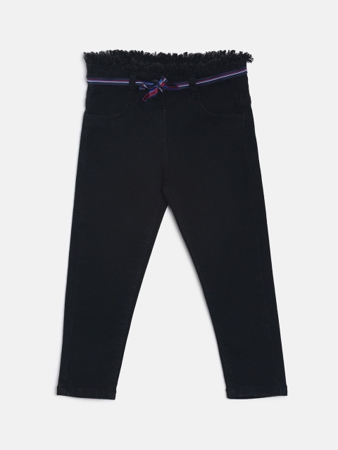 

TALES & STORIES Girls Black Slim Fit Mid-Rise Clean Look Jeans