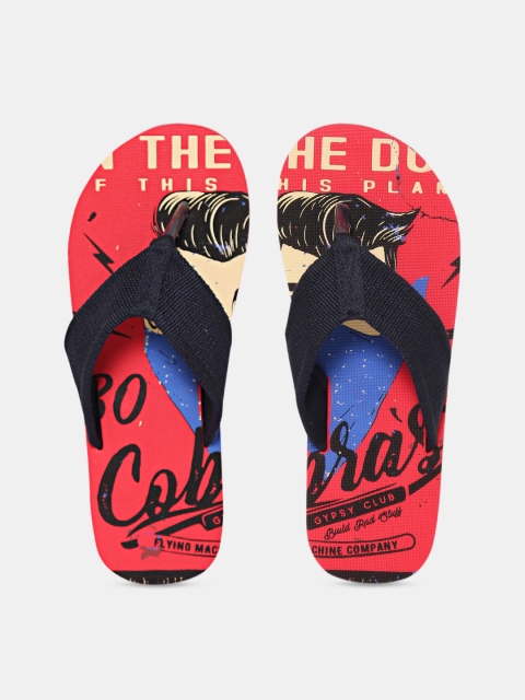 

Flying Machine Men Black & Red Printed Thong Flip-Flops