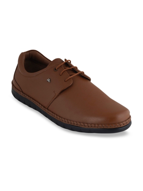 

Pelle Albero Men Textured Leather Formal Derbys, Tan