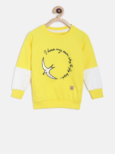 

TALES & STORIES Girls Yellow Printed Sweatshirt