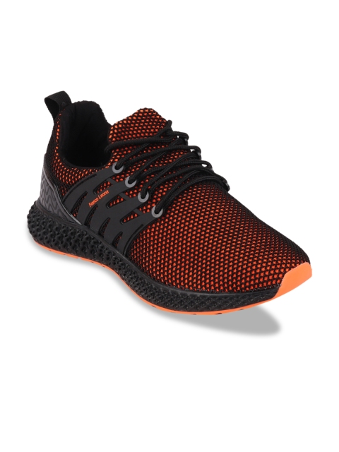 

Franco Leone Men Orange & Black Mesh Training or Gym Shoes