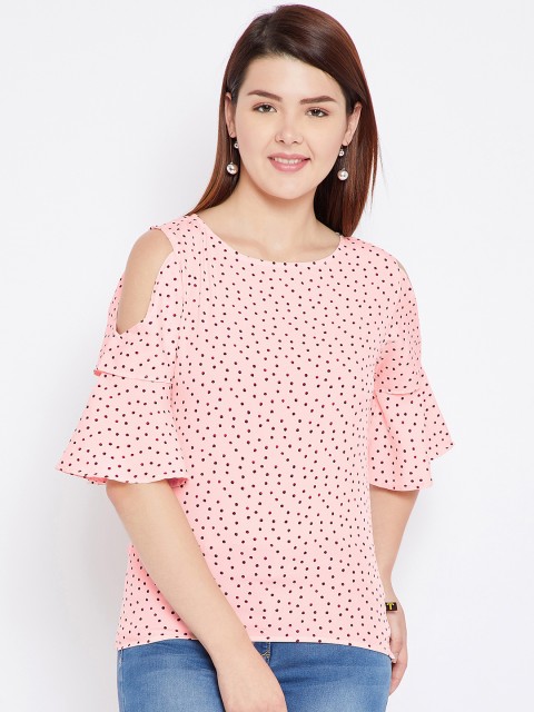 

Toshee Women Peach-Coloured Polka Dot Printed Top