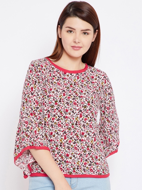 

Toshee Women White & Pink Printed Top