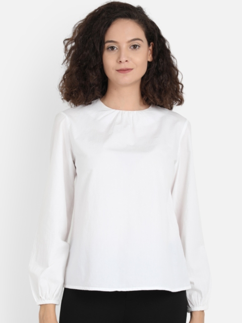 

COVER STORY Women White Solid Top
