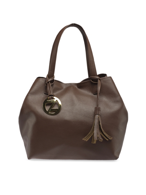 

OsaiZ Brown Solid Shoulder Bag