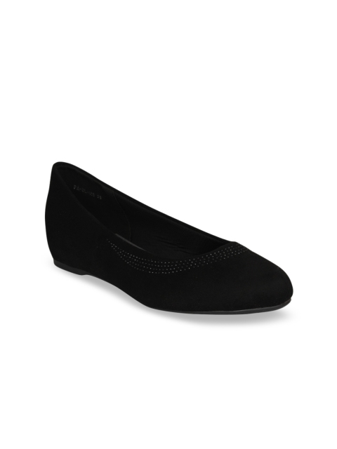 

pelle albero Women Black Solid Suede Suede Ballerinas