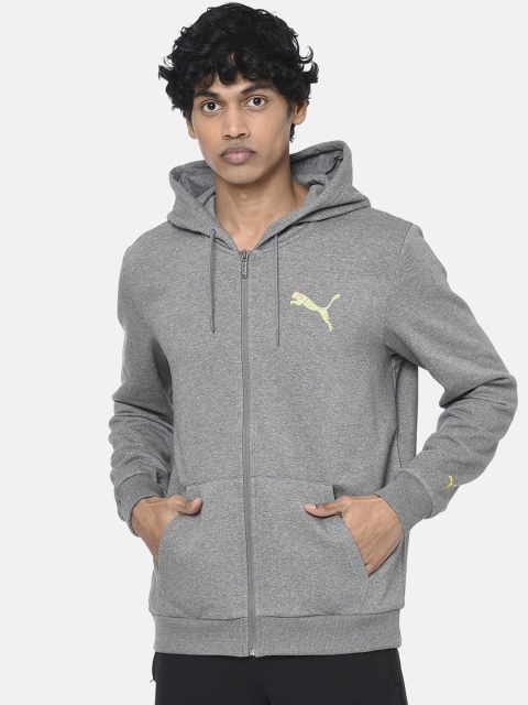 

Puma Men Grey Graphic Sweat II Printed Hooded Sweatshirt