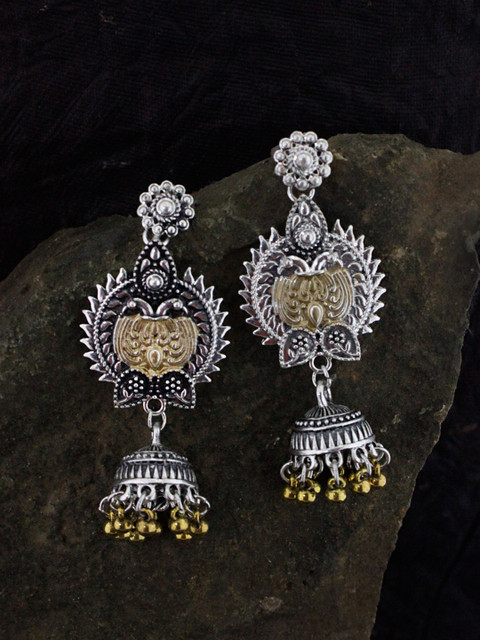 

Sia Art Jewellery Silver Plated Dome Shaped Jhumkas