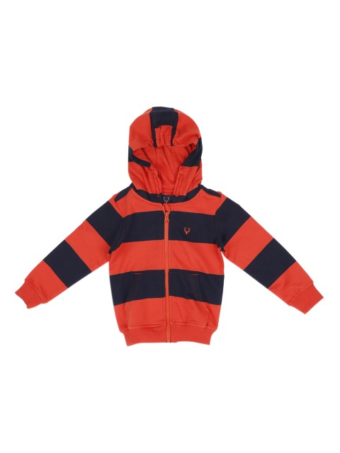 

Allen Solly Junior Boys Orange Colourblocked Hooded Sweatshirt