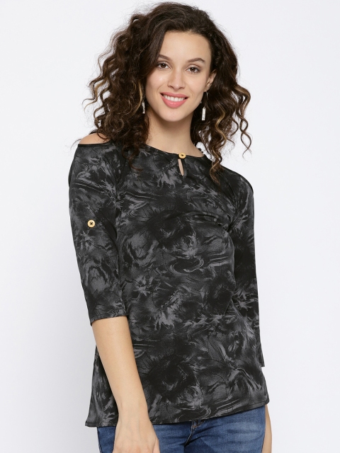 

Cottinfab Women Black Printed Top