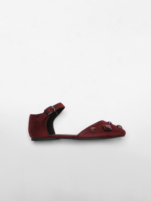 

CHARLES & KEITH Girls Burgundy Solid Ballerinas