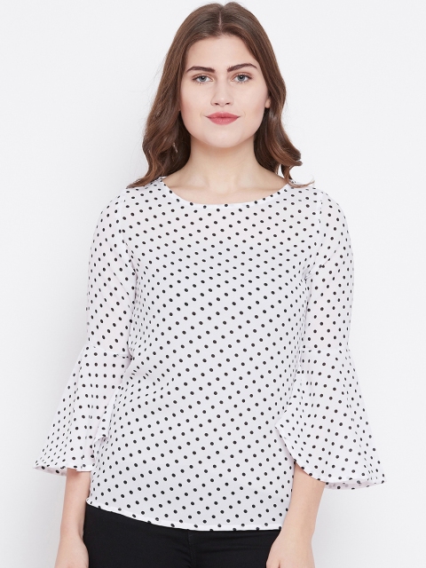

Toshee Women White Polka Dot Printed Top