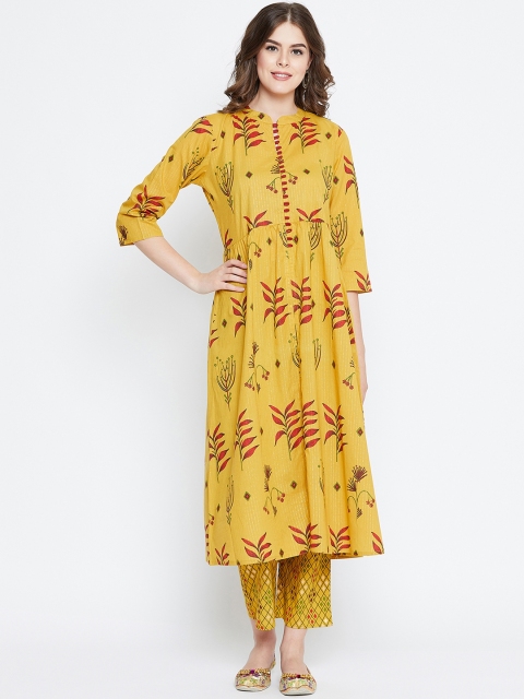 

Prakhya Women Yellow Printed Kurta with Trousers