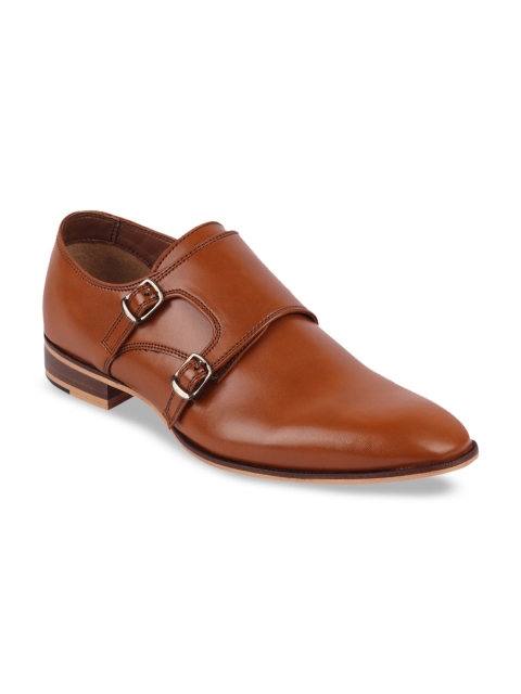 

Franco Leone Men Solid Leather Formal Monk Shoes, Tan