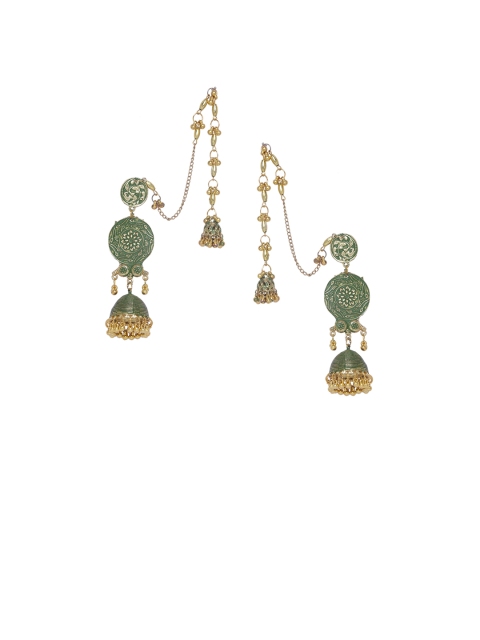 

AKS Gold-Plated & Green Jhumkas
