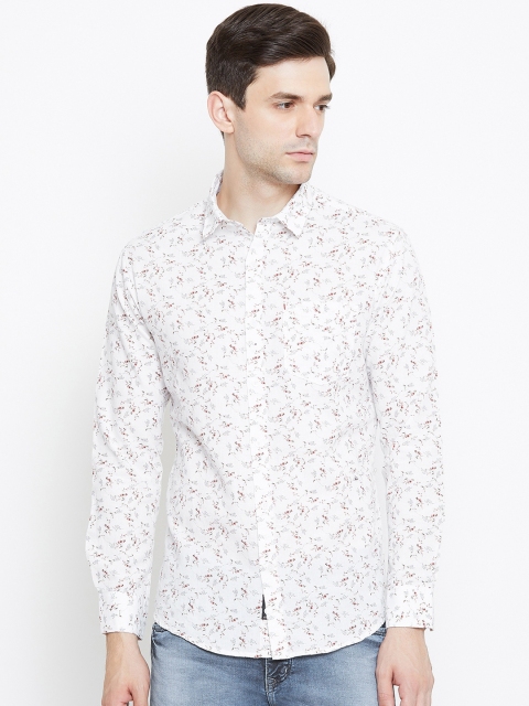 

Duke Men White & Red Slim Fit Printed Casual Shirt