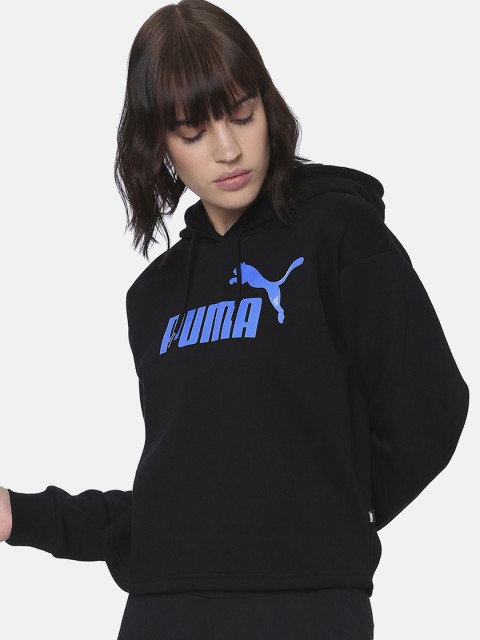 

Puma Women Black Printed ELEVATED ESS Hooded Sweatshirt