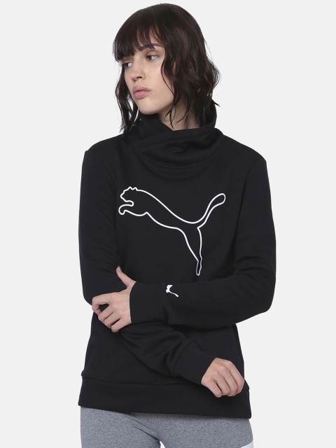 

Puma Women Black Solid Asym Cowl Neck FL Sweatshirt