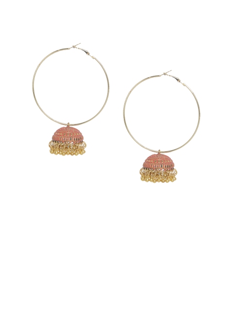 

AKS Gold-Plated & Pink Hoop Earrings