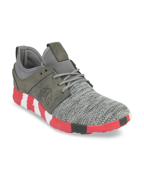 

OFF LIMITS Men Grey Woven Design Running Shoes