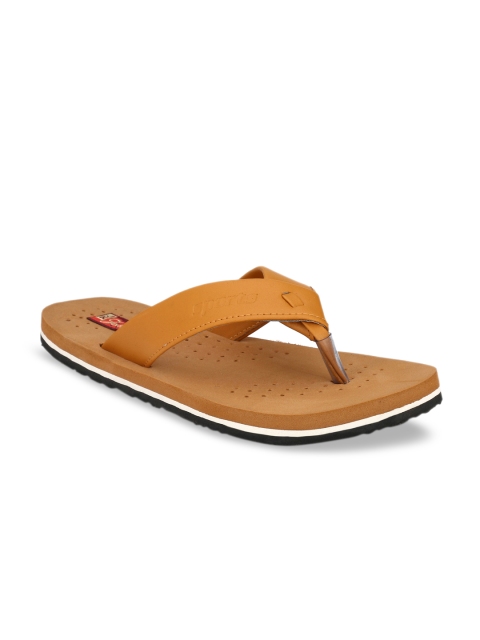John Karsun Men Tan Brown Solid Thong Flip-Flops