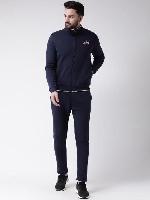 

Club York Men Navy Blue Solid HD Print Tracksuit