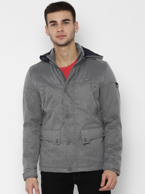 Allen Solly Men Grey Solid Padded Jacket
